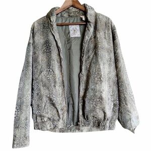 Vintage Le Coq Sportif Windbreaker Jacket – Earth Tone Tapestry Zip-Up – M